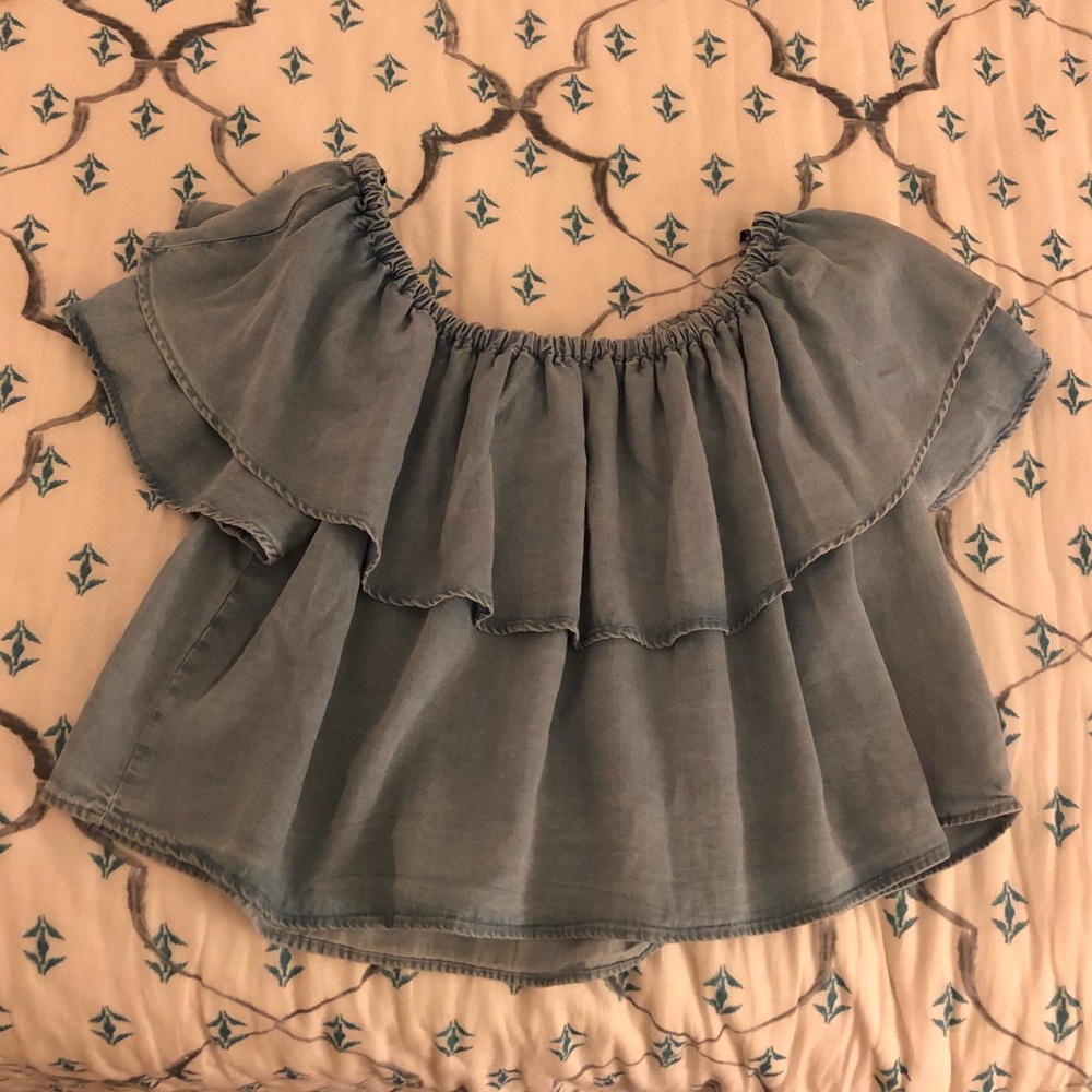 Jean Off-the-Shoulder Shirt